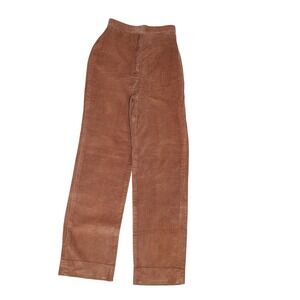 Vintage Panther Brown Corduroy Pants Women's XS High Rise Straight Leg 22x31.5
